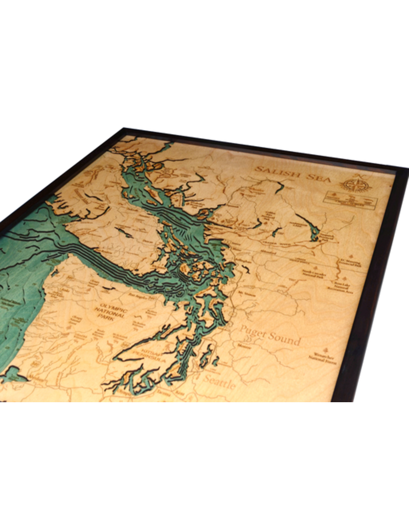 Wood Carved Nautical Charts