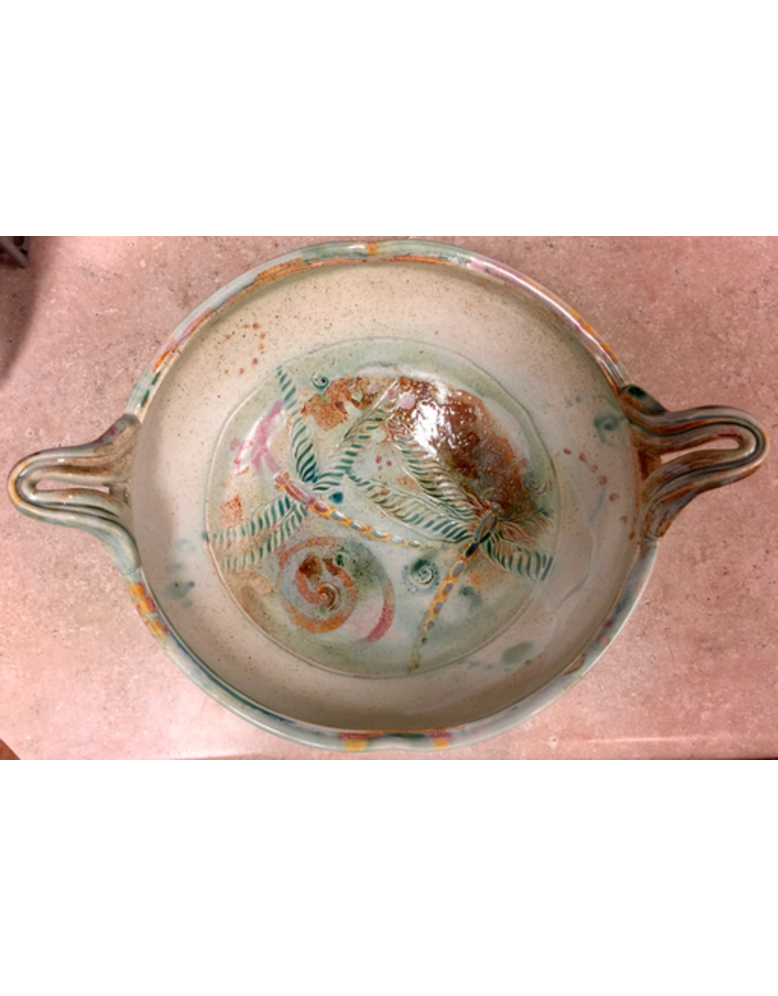Gail Snively BOWL, Centerpiece bowl w/Handles, Lg, GAIS