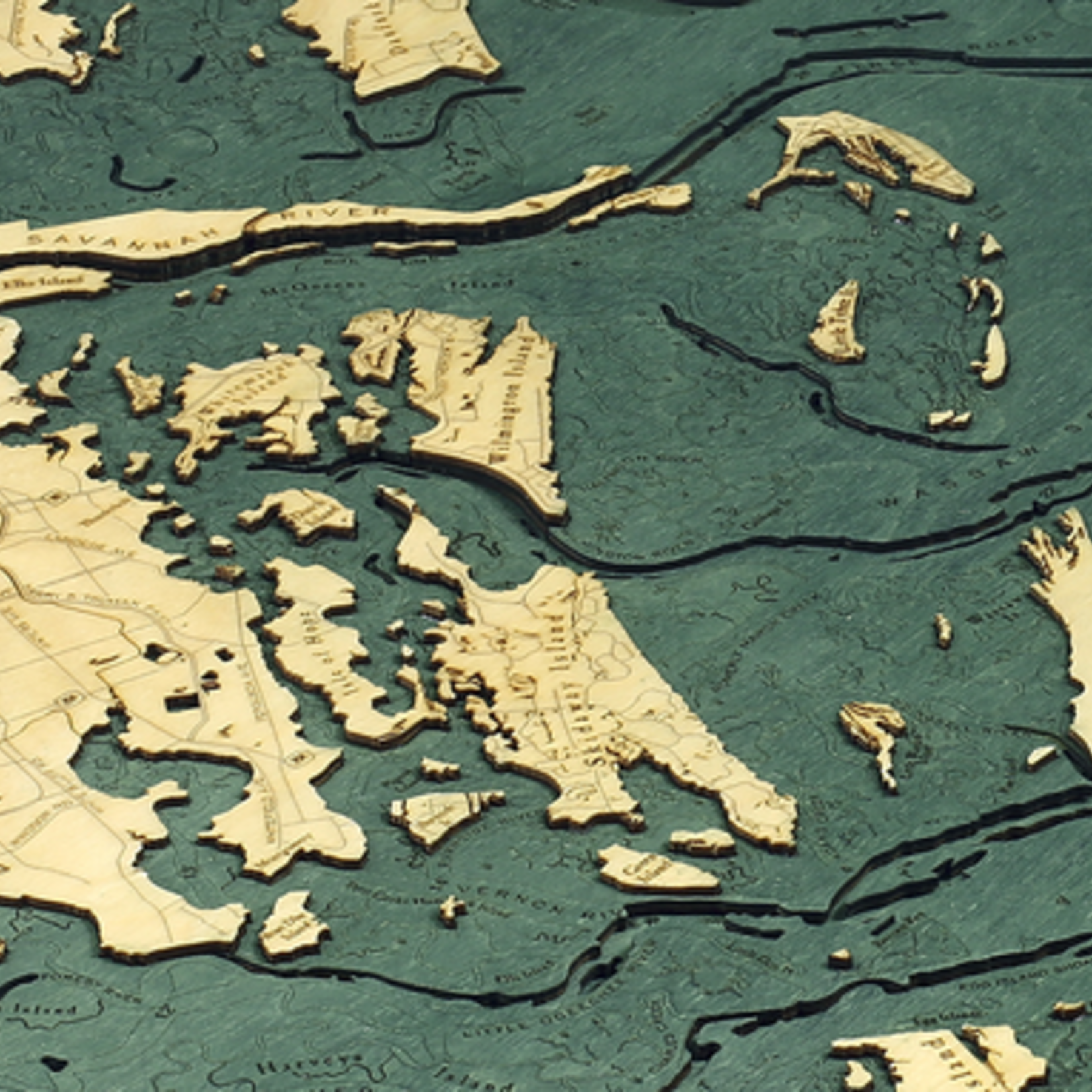 WoodChart Savannah, GA (Bathymetric 3-D Nautical WOODCHART)