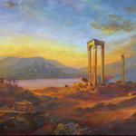 Ruins of Baalbek (copy of Frederic Church Oil, Print, Matted, 11x14, RUTH)