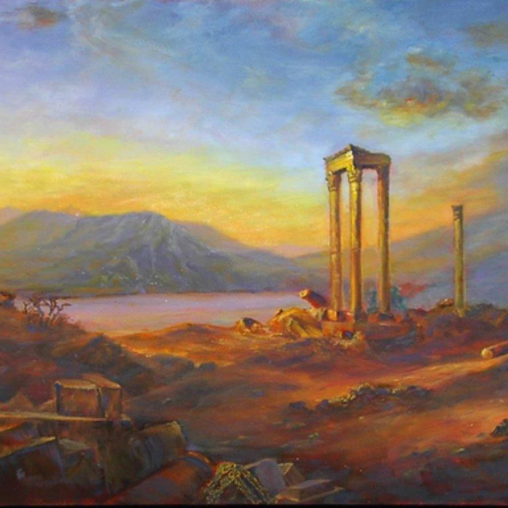 Ruins of Baalbek (copy of Frederic Church Oil, Print, Matted, 11x14, RUTH)