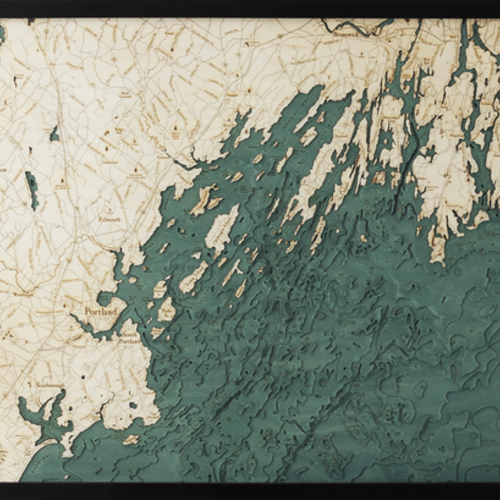 WoodChart Portland, ME (Bathymetric 3-D Nautical WOODCHART)