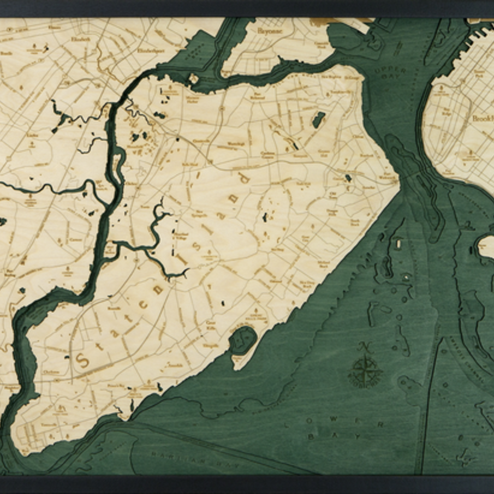 WoodChart Staten Island (Bathymetric 3-D Nautical WOODCHART)