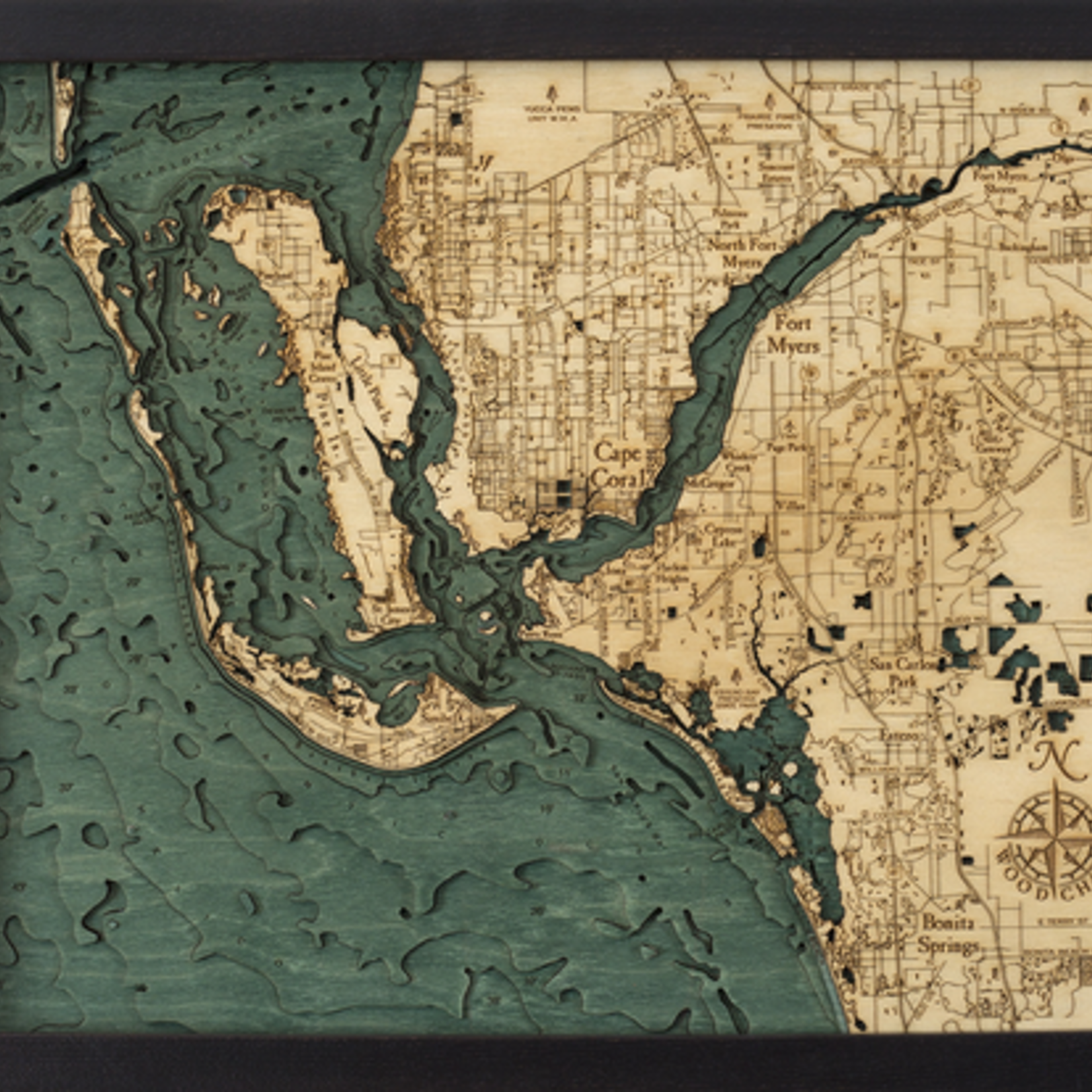 WoodChart Ft. Myers (Bathymetric 3-D Nautical WOODCHART)