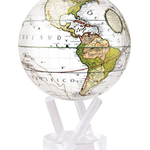 Mova Globes ANTIQUE TERRESTRIAL WHITE (MOVA Globe 4.5" w/Acrylic Base)