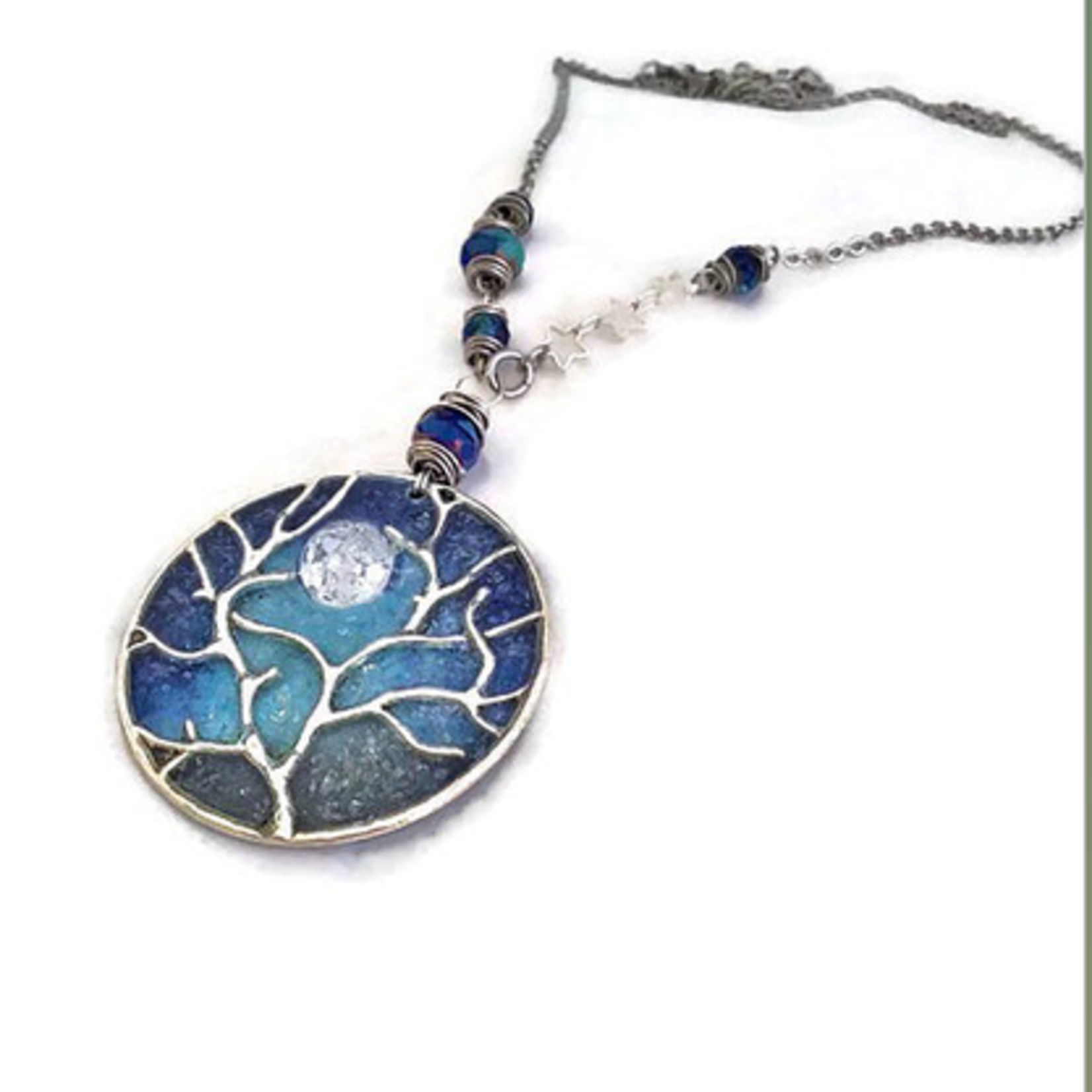 Spirit Glassworks TREE CHAIN NECKLACE (Recycled Glass Bottles, MELW)