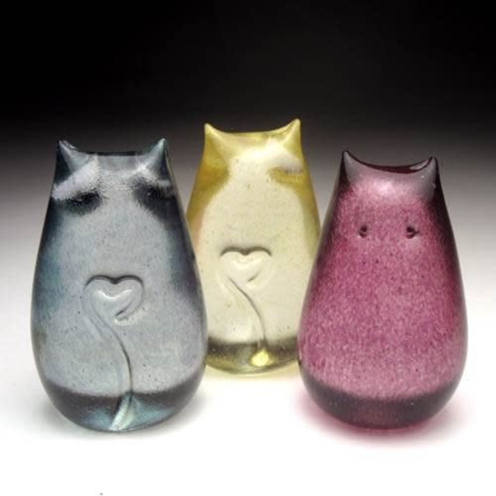 Henrietta Glass LOVE CATS, assorted colors, (HENRI)