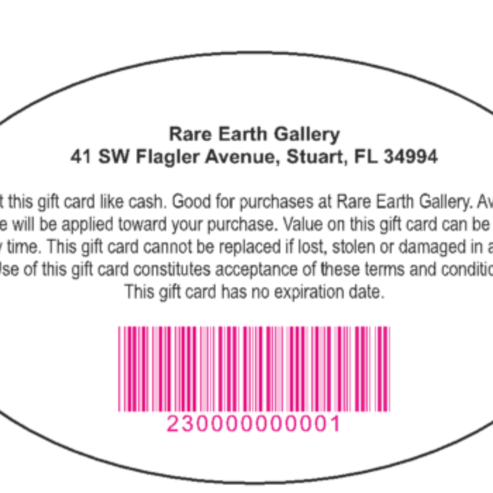Rare Earth Gallery Rare Earth Gallery Gift Card