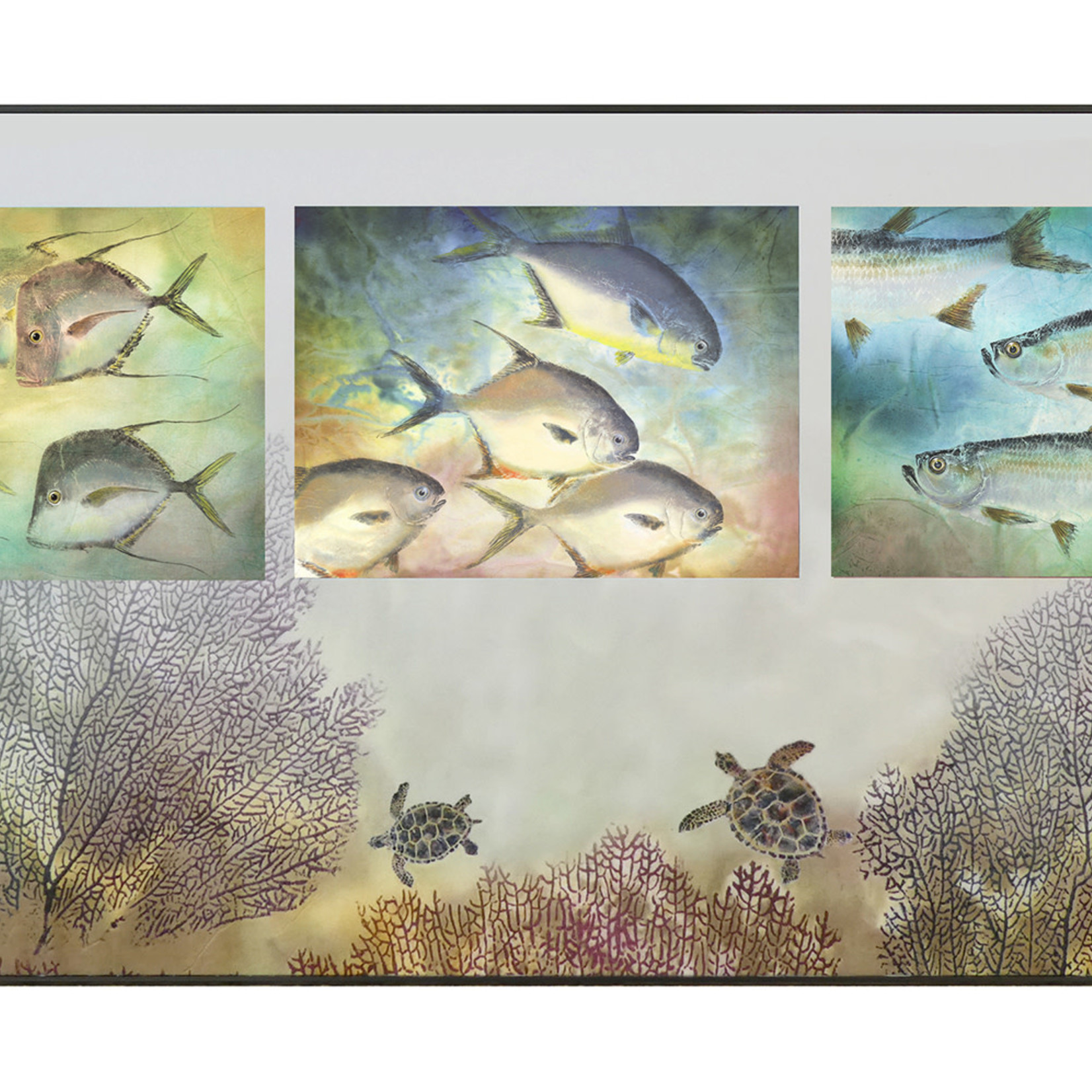 TRIPLEX FISH PRINT (Gyotaku, Horizontal, Asstd., 20x10 Frame, KEND)