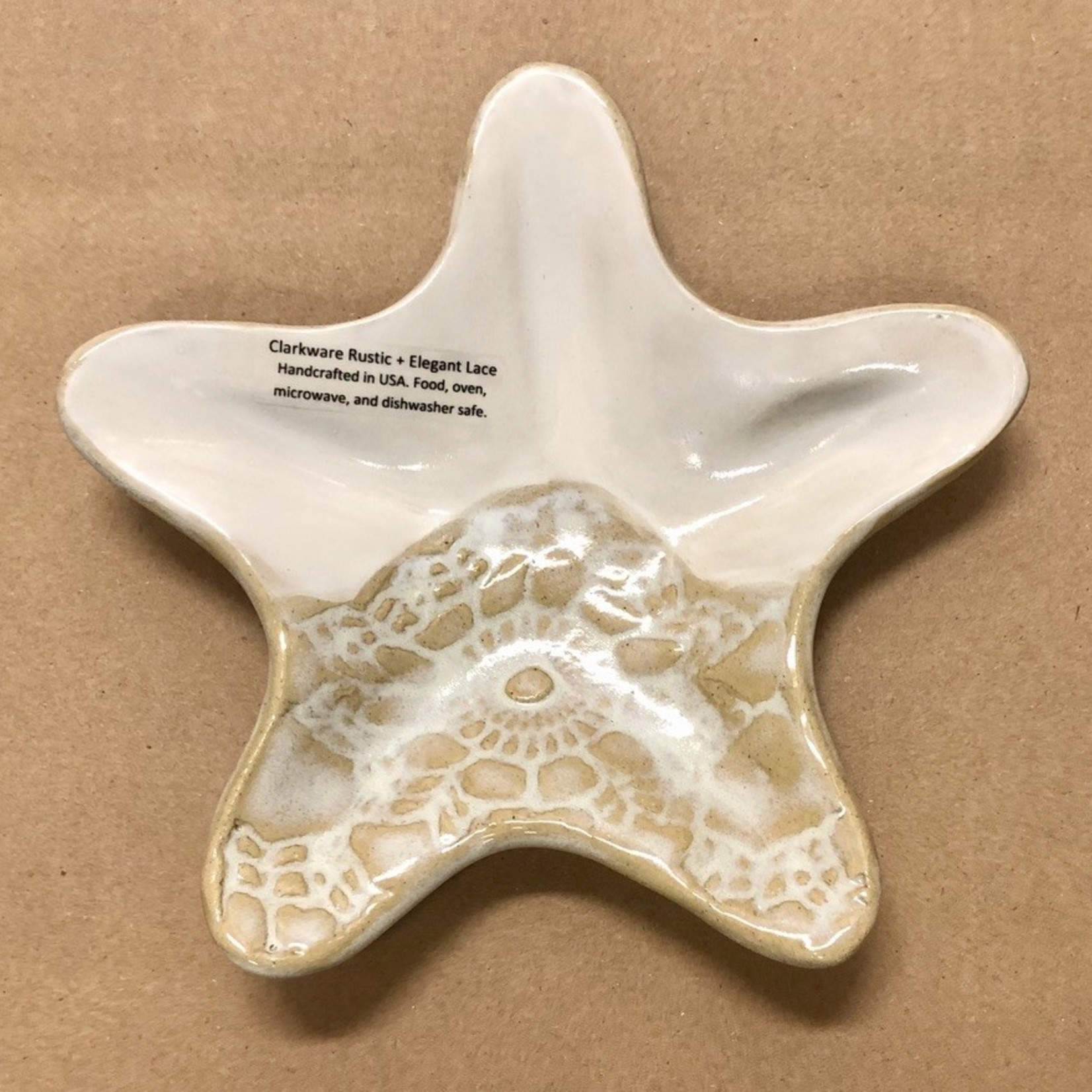 Clarkware Pottery STARFISH DISH, Blue or Elegant Lace (Sm., CLARK)