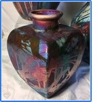 Raku Art CONTEMPORARY SQUARE VASE (RAKU, #106)