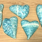 Gail Snively HEARTS (Hangable, Porcelain, Blue, GAIS)