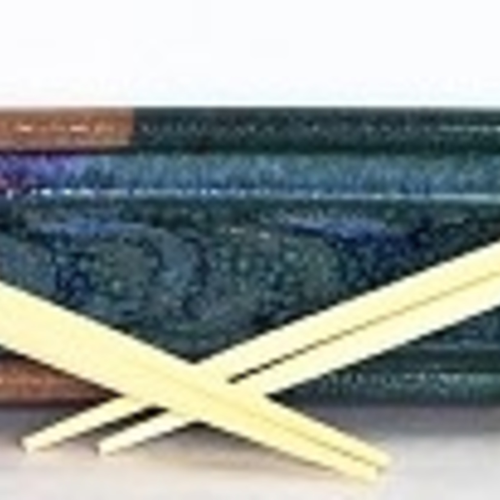 Larrabee Ceramics LONG SUSHI TRAY w/chopsticks, double bowl 15" LARR