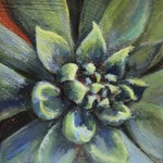 Michaelann Bellerjeau SUCCULENT,  acrylic on gallery wrap canvas, 4x4", MICB)