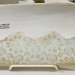 Clarkware Pottery BREAD BASKET, Elegant Lace,  Ocean Blue, 14x5", CLARK