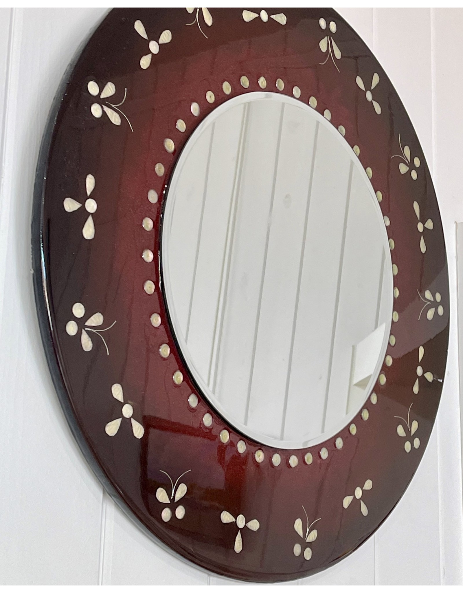 Romani Schrems PEARL BUTTERFLY MIRROR (24"D.)
