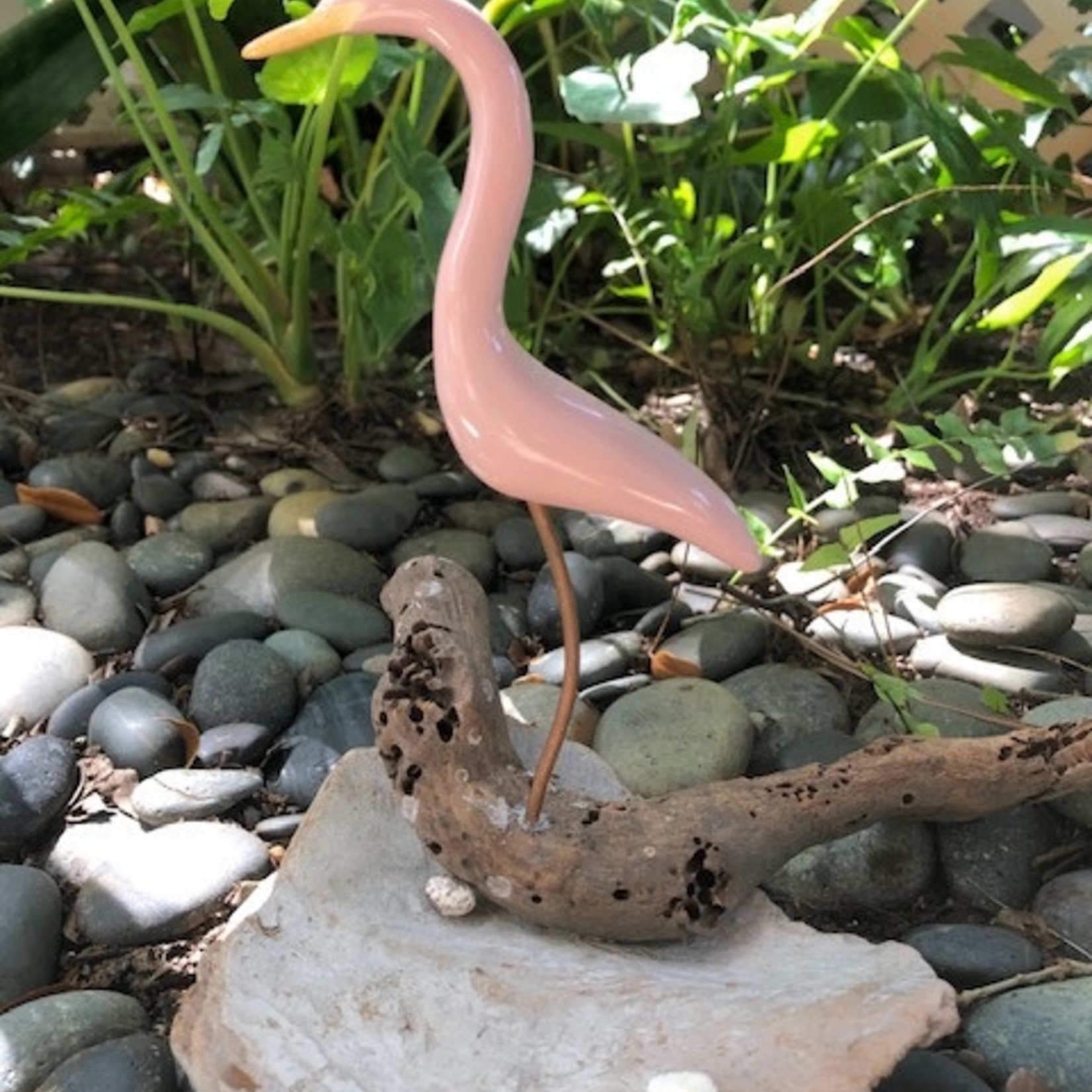 Molly Potter Thayer ROSY EGRET (mixed media 8.5"H MOLT))