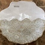 Clarkware Pottery PLATTER, SHELL, Elegant Lace, XL, 12x12", CLARK