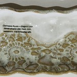 Clarkware Pottery PICKLE TRAY, Elegant Lace, 9.5x4", CLARK