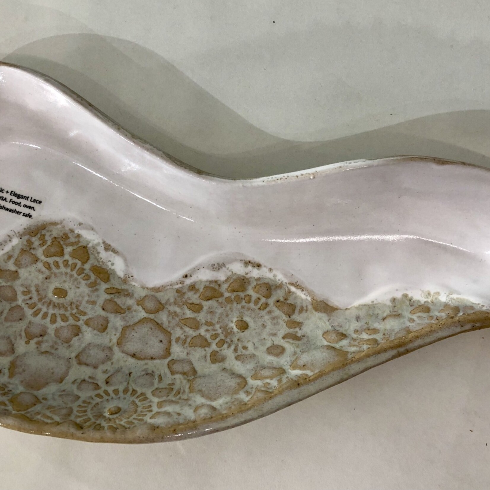 Clarkware Pottery PAISLEY TRAY, Elegant Lace, 5x12", CLARK