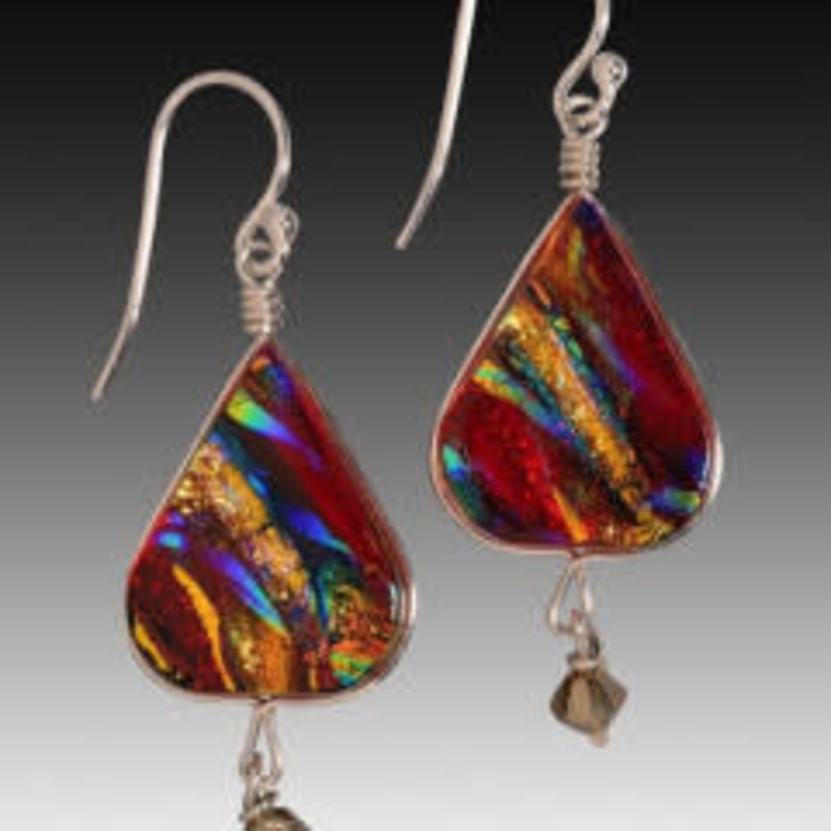 Renaissance Glass RENAISSANCE DICHROIC ART GLASS EARRINGS, Dangle, FRAT