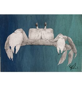 Molly Pearce Blue Crab, mixed media on panel 48x24", MOLP