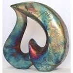 Raku Art CONTEMPORARY HEART, 14x15.5", Raku, WILT