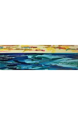 Pam Maschal Horizon Lines, Seascape, 36x12", MM collage on canvas. PAMM