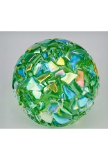 Glass Eye Studio Green Ice Storm, ORB, Environmental, paperweight, 3", GLAS