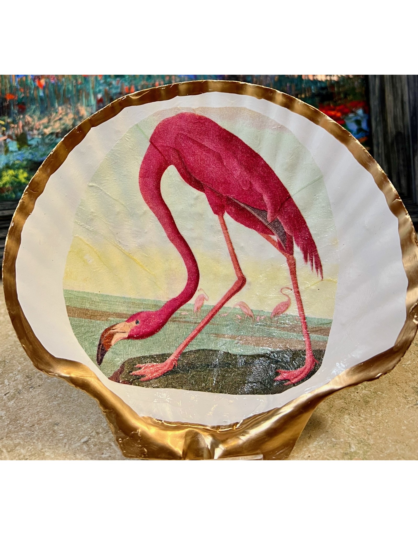Pam Maschal Scallop Shell Flamingo, PAMM
