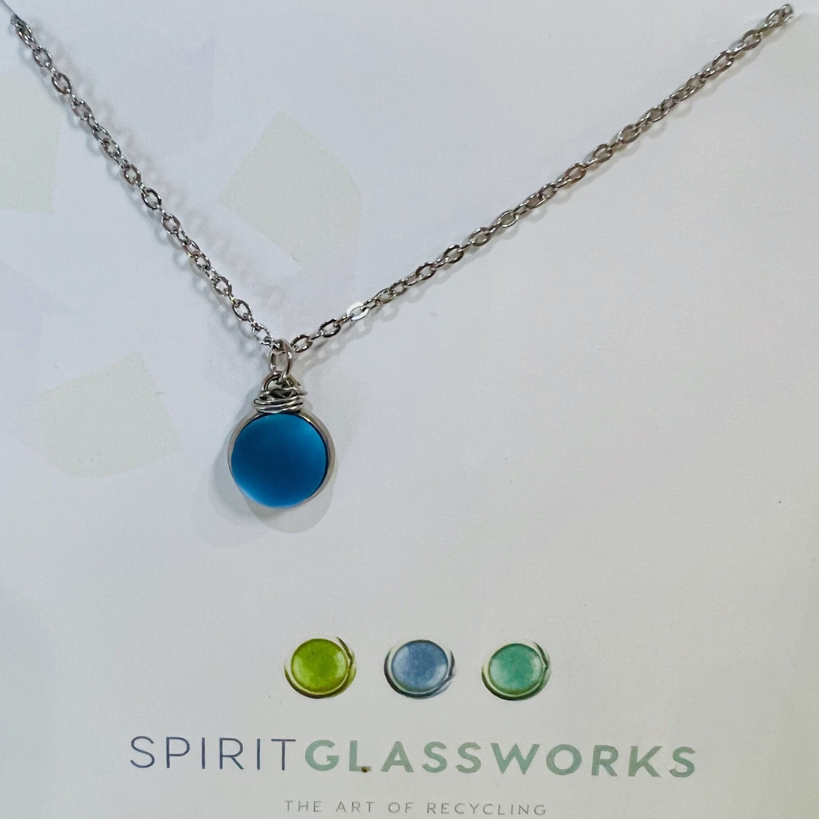 Spirit Glassworks Dainty  Small Glass Drop Necklace, MELW