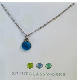 Spirit Glassworks Dainty  Small Glass Drop Necklace, MELW