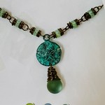 Spirit Glassworks SAND DOLLAR NECKLACE (Recycled Glass Bottles, MELW)