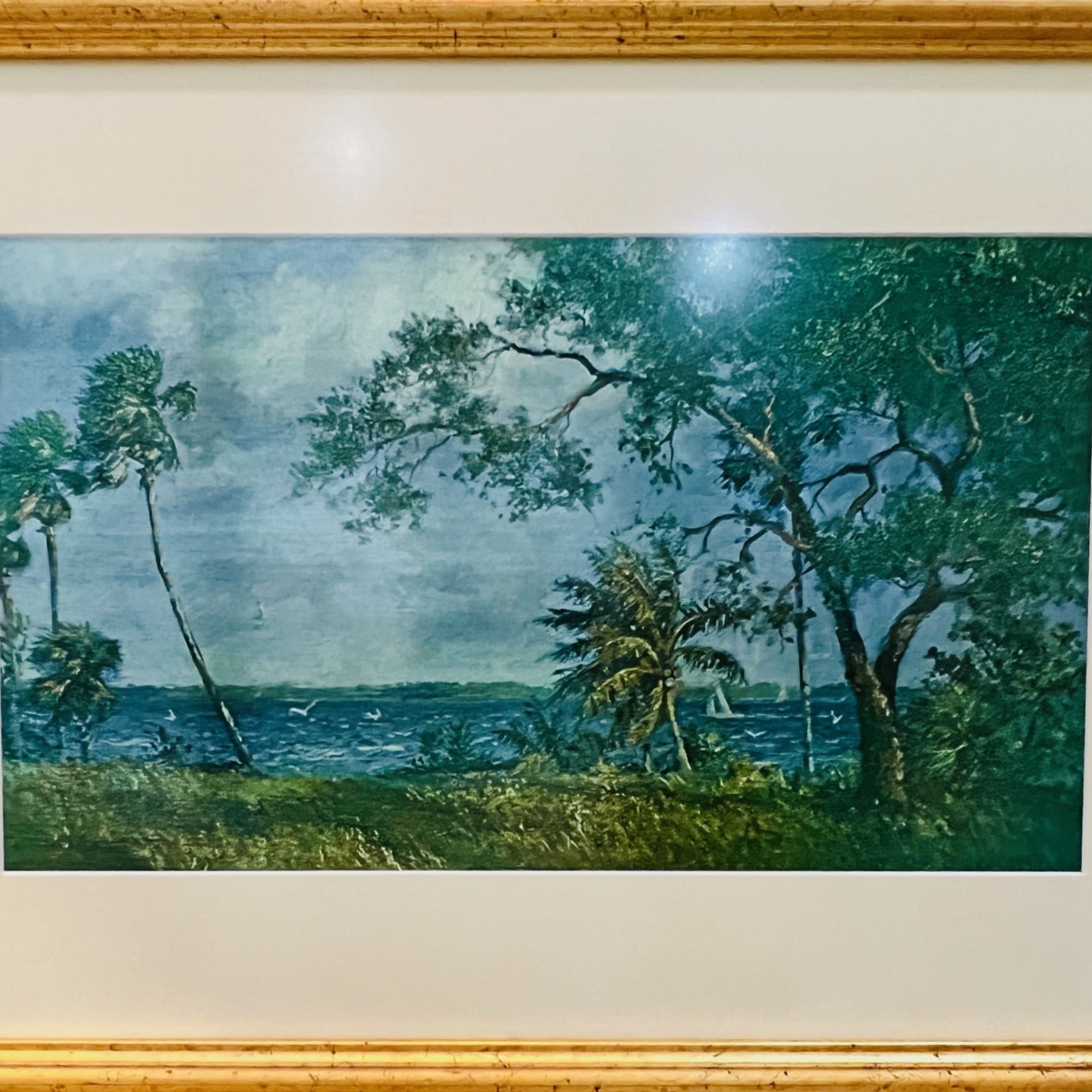 AE Backus AE BACKUS, "Along These Waters", lithograph, 24x17", RARE