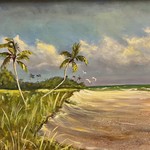 Susan Marinaccio Summer Breeze, orig acrylic  on canvas, framed, 16x 20", SUSM
