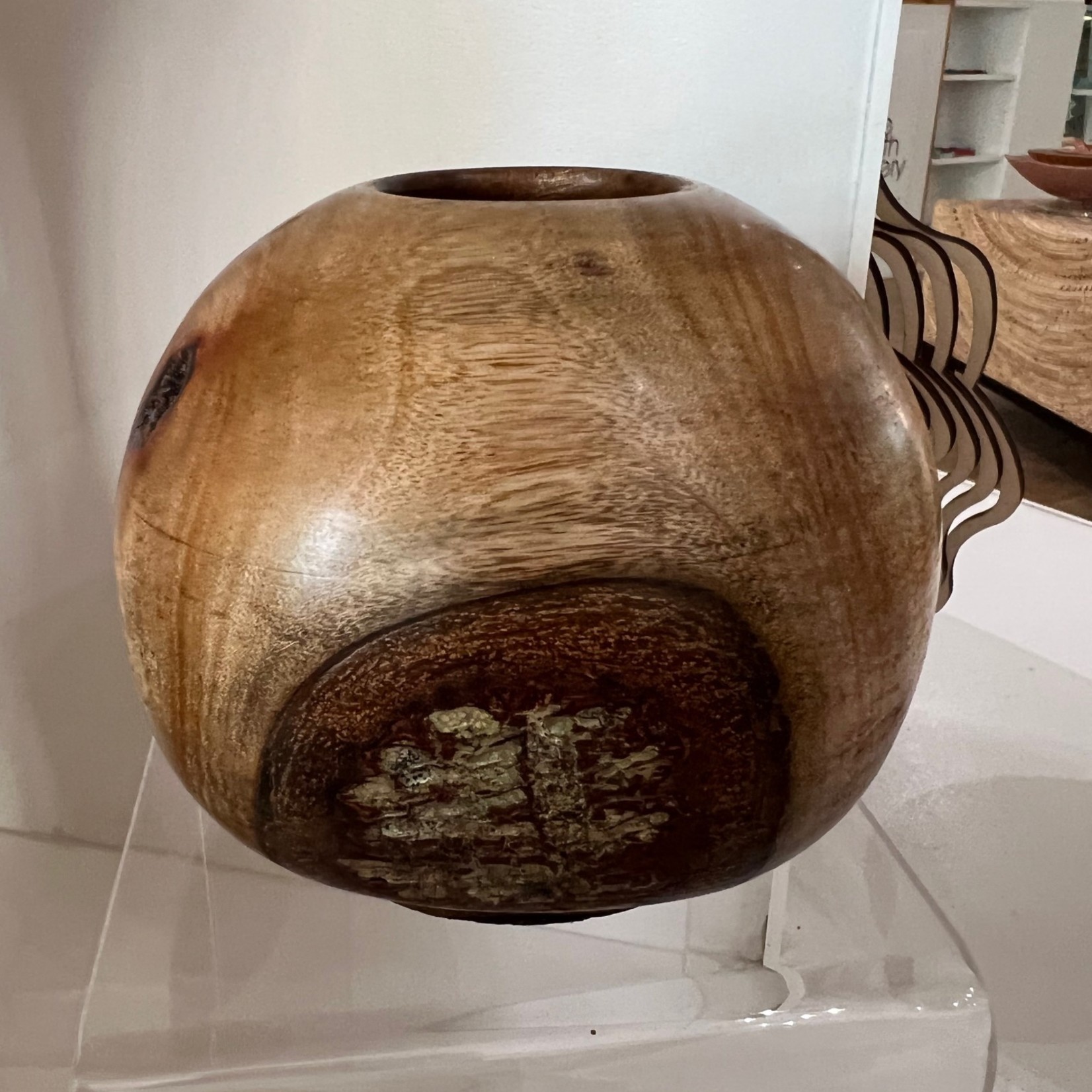 Sandy Farkas Vase/Vessel, Olive Wood, 5"d, SANF