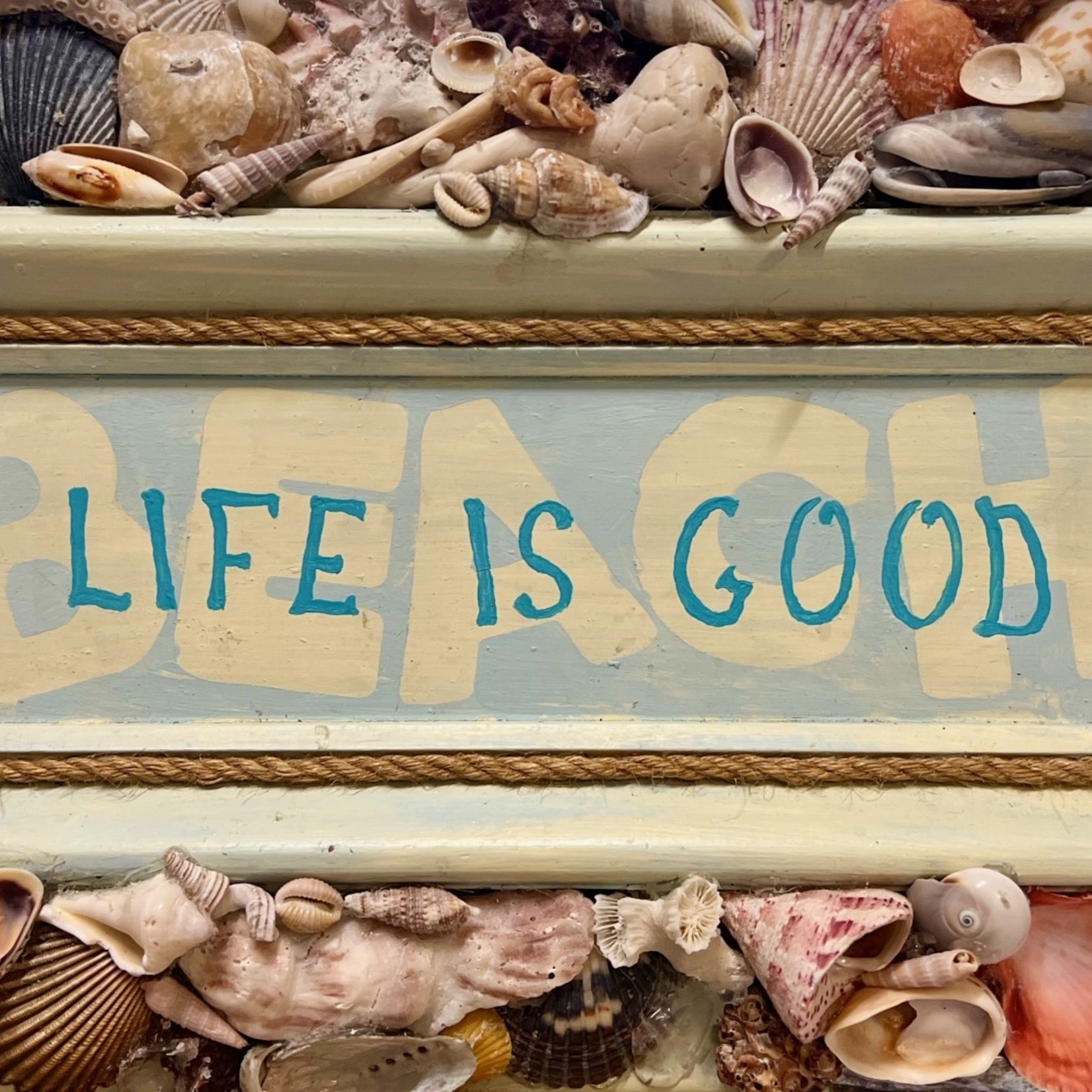 Rare Finds "Life is Good", shell frame, 11x17", RARE