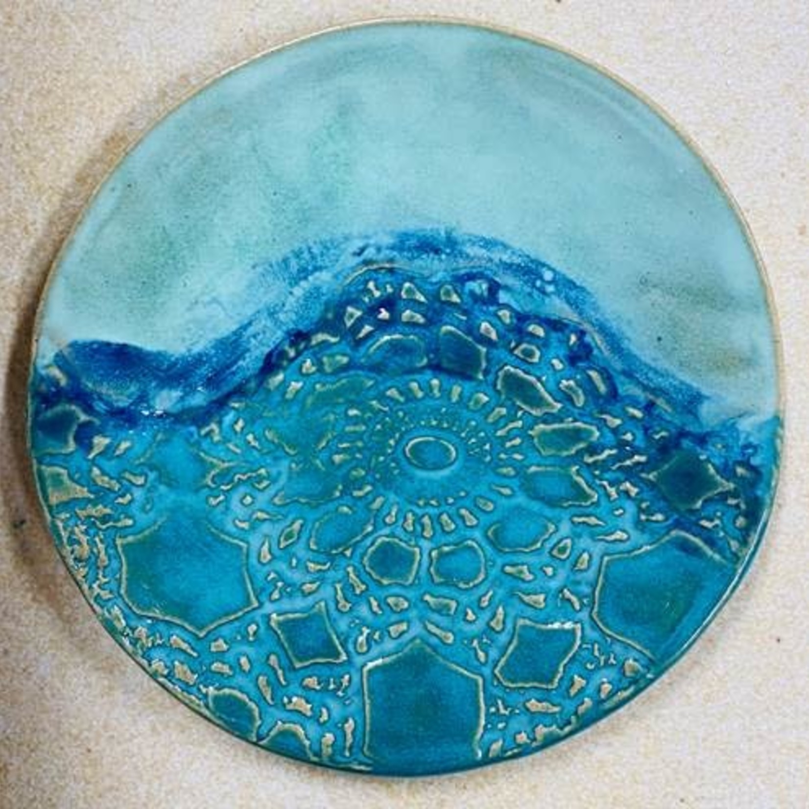 Clarkware Pottery TAPAS PLATE, 5.5"D, Blue or Elegant Lace, CLARK