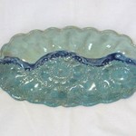 Clarkware Pottery Party/Nuts Dish, Blue, 9x5", CLARK