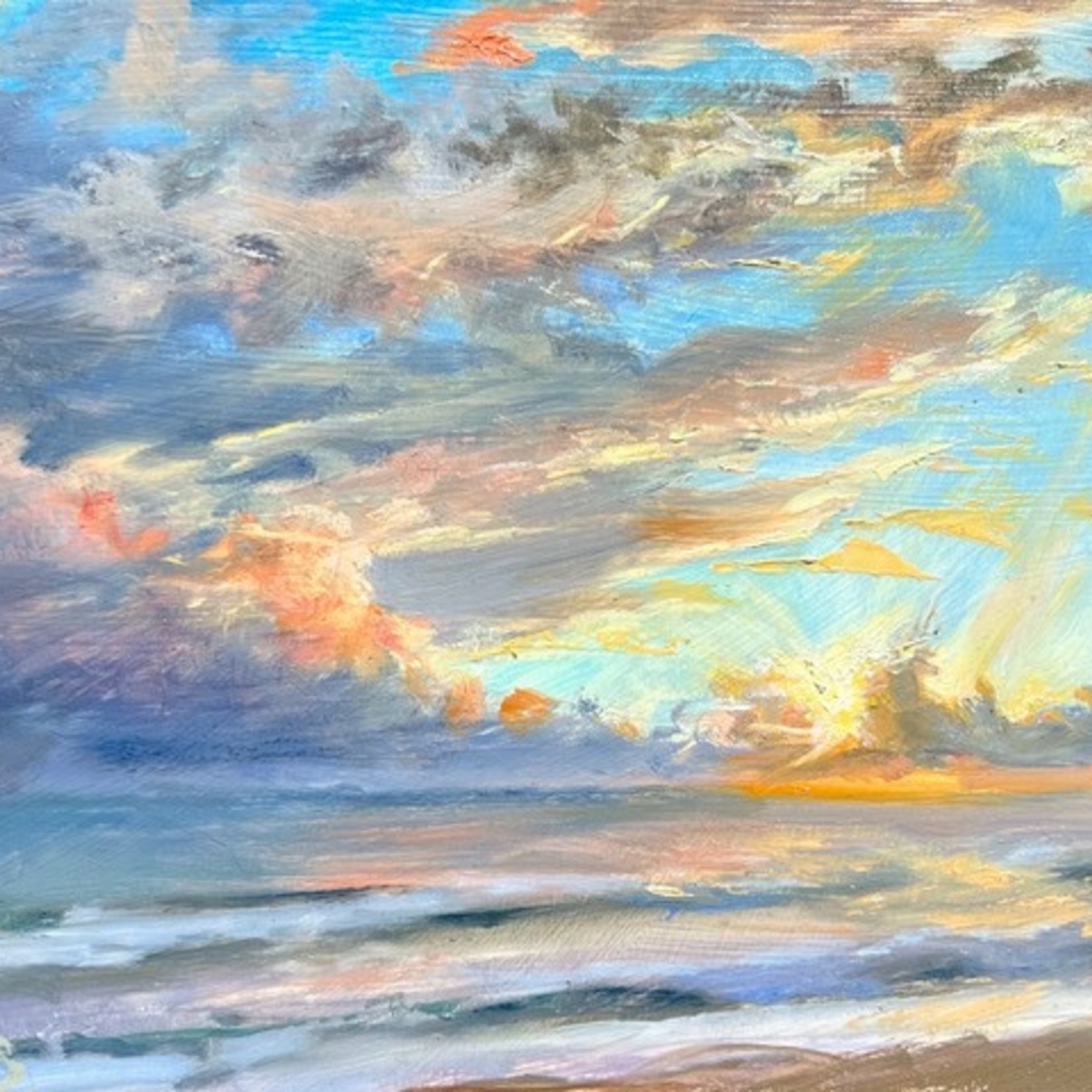 Michaelann Bellerjeau "Morning Storms Abate", oil on ACM, framed 8x10", MICB