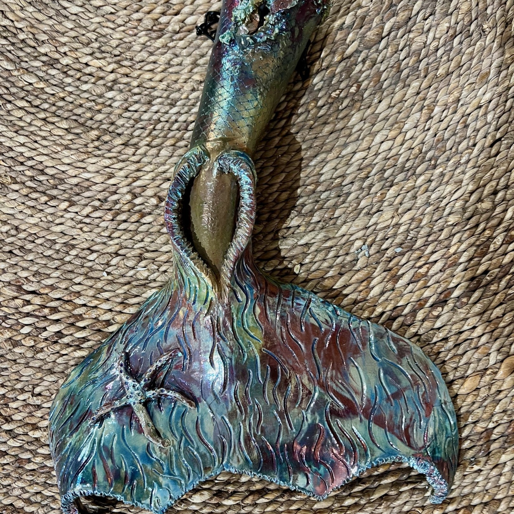 Allison Stowe-Castellano MERMAID TAIL, raku, ALLS