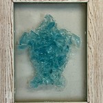 Sue by the Seashore Turtle, blue,  framed, 5x7", SUES