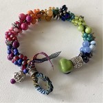 Susan Estrella RAINBOW MIX, Kumihimo, multicolored stones, SUSE