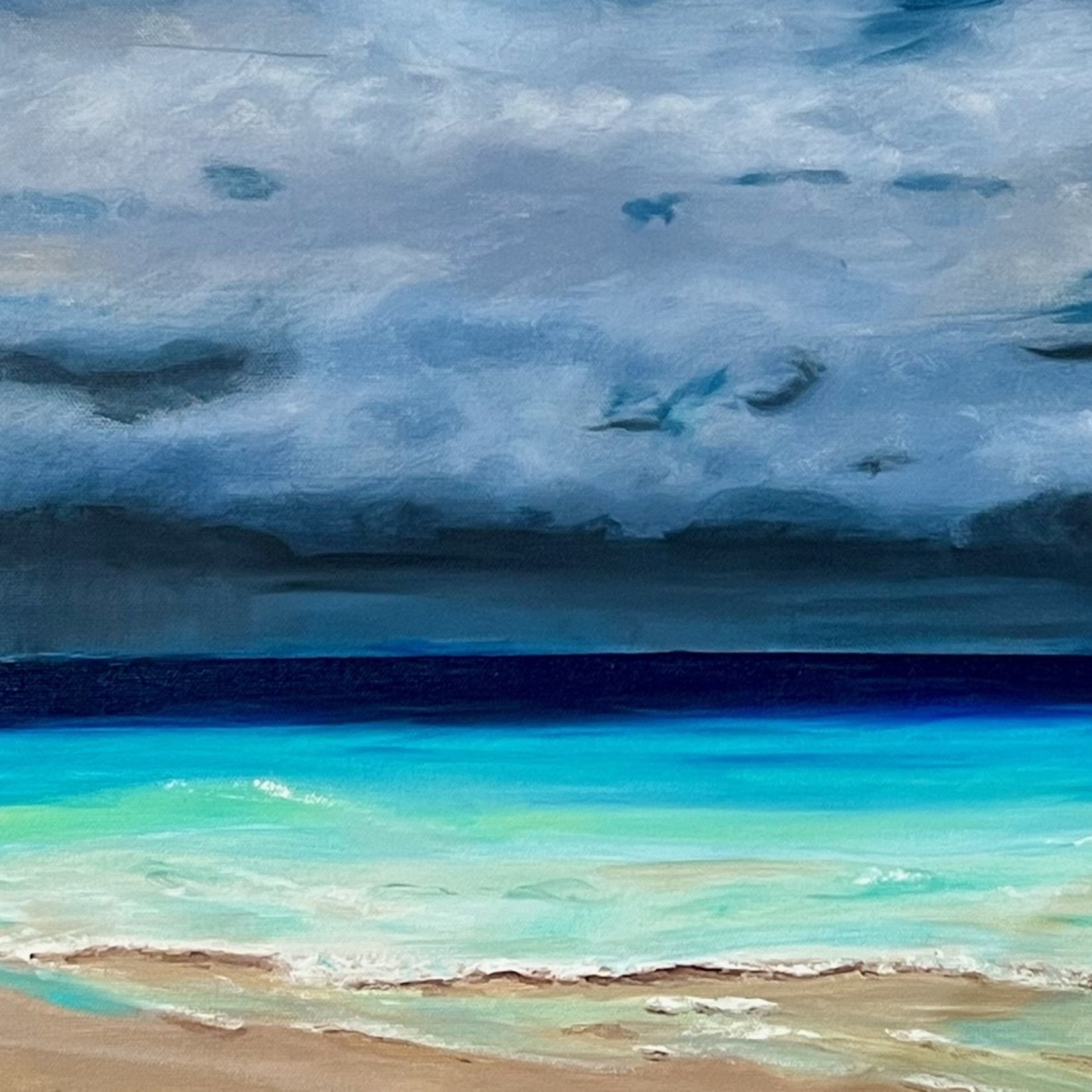 Stormy Sunday, oil on GW canvas, 30x15", TINA