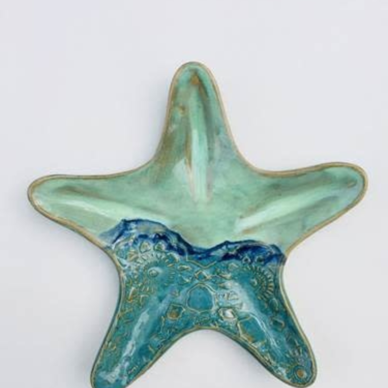 Clarkware Pottery STARFISH TRAY, Large, Blue or Elegant Lace, (CLARK)