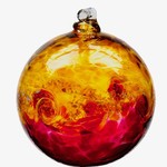 Kitras Art Glass VANGLOW Ball, 3", Gold/Pink, KITRAS