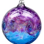 Kitras Art Glass VANGLOW Ball, 3", Purple/Blue, KITRAS