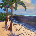 Kelly Pounds "Paradise Point", orig acrylic on GW canvas, 11x14", KELP