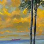 Susan Marinaccio "Cruising Under Yellow Clouds", Acrylic on GW canvas, 16x20",  SUSM