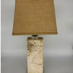 Fossil Lamps LAMP, Largo Natural front, Teak base & finial, 26", FOSSIL